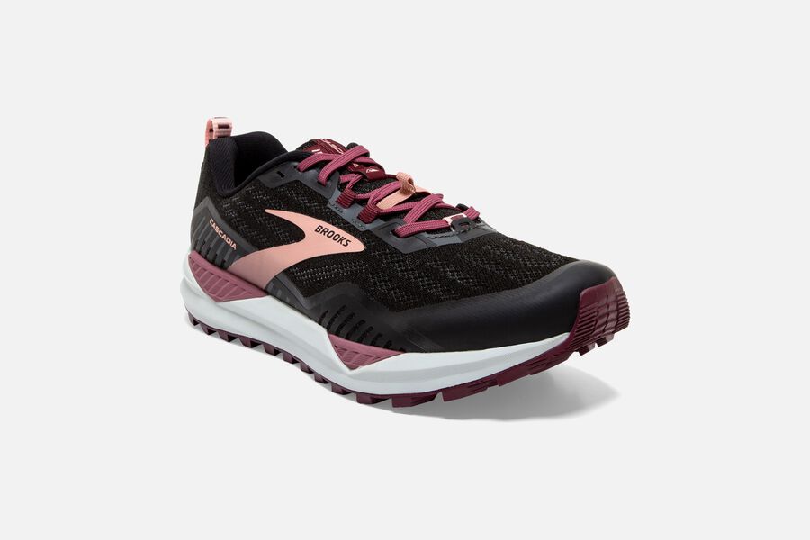 Brooks Cascadia 15 Trail Loopschoenen Dames - Zwart/Roze - 605147POD